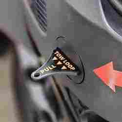 tow hook, tow loop pull release