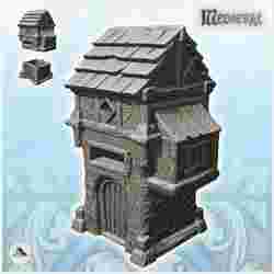 Tower with dried mud walls and side oriel (10) - Medieval Feudal Old Archaic Saga 28mm 15mm