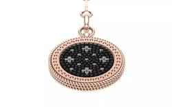 Venetian Princess round pendant with black and white diamonds