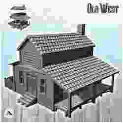 Wooden western house with roof terrace (29) - USA America ACW American Civil War History Historical