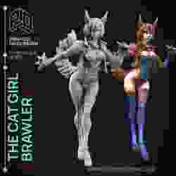 Kedi Kız Brawler - Sevimli Masaüstü Kızı - 120mm