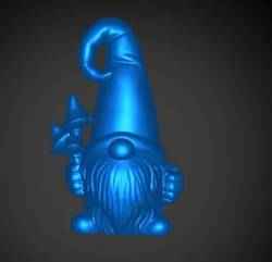 Uzun Kıvırcık Şapkalı Mantar Tutan Gnome