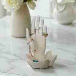 Hand-Shaped Jewelry Stand/Display with Lotus Bowl