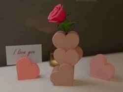 Romantic & lovely 3 layers heart-shaped vase