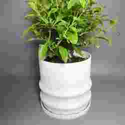 Simple flowerpot with integrated pot holder and reservoir