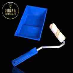 4 Inch Paint Roller and tray STL File Set | 3D Printable Frame & Handle for Standard 4" Sleeves