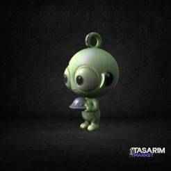 Adorable Chibi Alien Keychain – 3D Printable STL File for FDM & Resin Printers