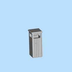 Aluminum alloy wood strip shape 03 trash can scene digital model