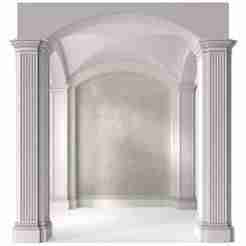 Arched Vaulted Gallery Decorative plaster 3D model