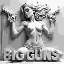 BIG GUNS WALL ART CASTING RELIEF