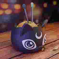 black cat bowl - Crochet Yarn Bowl - 3MF, STL - Multiparts