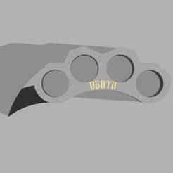 Claw Knuckle Duster "DEATH" Edition (Engraved) - Reinforced STL (Easy Color Swap)