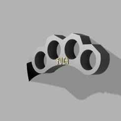 Claw Knuckle Duster "FUCK" Edition - Reinforced STL (Easy Color Swap)