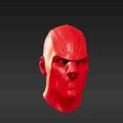 Crimson Dome Helmet V1 for 1/12 Scale Figures | Smooth Glossy Faceless Headsculpt | Classic Comic Anti-Hero Accessory