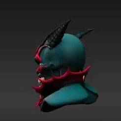 Demonic Commander Head 1:12 Scale Action Figure Accessory - Gritted Snarl, Battle-Worn Detail STL Print