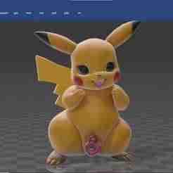 female pikachu big gap gape pussy cute nude hole clit labia texture furry - 2 models files