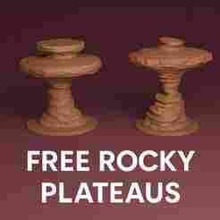 Free Rocky Plateau STL Files – 3D Printable Fantasy Terrain for Wargaming & RPGs