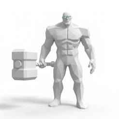 Frost Giant Warrior with Mighty War Hammer – Colossal Fantasy Creature 3D Print Model