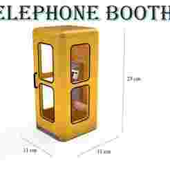 German Yellow Telephone Booth – Classic Deutsche Telekom Phone Box 3D Model
