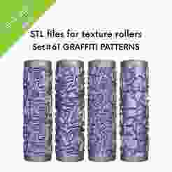 Graffiti Texture Mini Rollers for clay, street art patterns, urban art, hip hop, spray paint art, Set #61