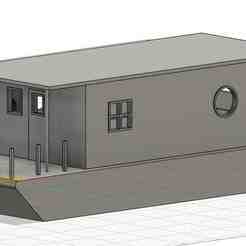 Houseboat Pontoon 1:50 with Snap-Fit System & Ballast Boxes – 3D Print STL
