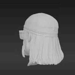 Iconic Ring Superstar Headsculpt STL - Highly Detailed Blonde Facial Hair, Tanned Muscular Face, Bandana, Reflective Shades - 1:12 Scale