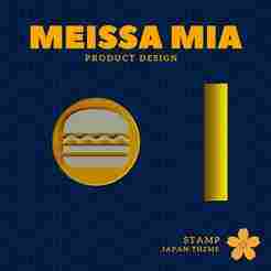 Japanese Hamburger Stamp – Steak Burger Fast Food - 3D Print File for Cute Impressions