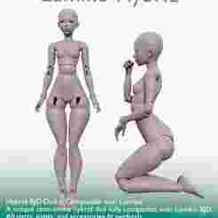 Lumiko Hybrid - doll 3d model, bjd anime 3d model, | articulateddolls | bjdprinting | balljointeddoll | dollmodeling | handmadebjd