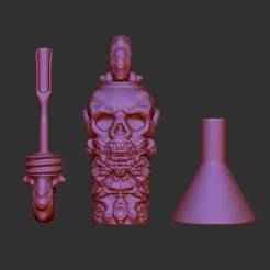 MINI SNIFFER CANISTER INHALER RESERVOIR SKULL CREEPY HALLOWEEN