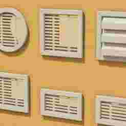 Miniature Wall Air Vent (6 styles) 1/12 scale for Doll Funiture, Doll House