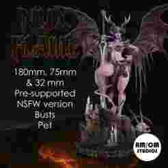 Nyx Flame: 3d printable demon Pin-Up (Commercial license)