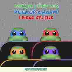 Peeker Charm Teenage mutant ninja turtles cute (hippers) for smartphone, tablet and kindle 1 piece