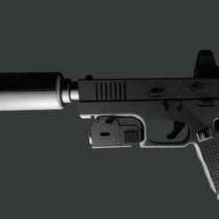 Premium set: Falcon Tactical 9x19 – Ultra-Detailed 3D Pistol for Collectors, Cosplay & Tactical Simulation | Set with Red Dot, Suppressor & Flashlight Premium set Includes one Falcon pistol with multiple accessory options (red dot, suppressor, flashlight)