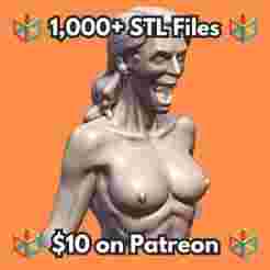 Quarter Scale Humorous Exaggerated Expression Bust with Open Mouth and Defined Features MineeForm FDM 3D Print STL File