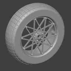RC Car Tire with Spoke Rim