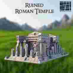 Ruined Roman Temple  28 mm Tabletop Terrain