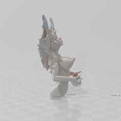 Seductive Angel Bust 4 – Highly Detailed Nude 3D Model with Textured pussy boobs Wings & Futuristic Headphones