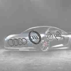 Set of 4 Audi logo key rings - Elegant, sporty circular design