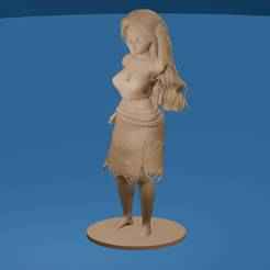 Sexy Hawaiian Island Girl Stylized Toon