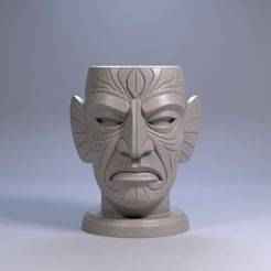 Shaman Mask Pen Holder – Tribal Spirit Desk Organizer, STL File, 3D Printable File