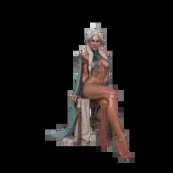 👑 Silver Throne Warrior - Majestic Beauty in Blue