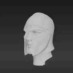 Vintage Sorcerer Headsculpt - Aged Golden Helm - 6-7" Custom Figure Accessory - Mystical Details