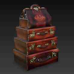Vintage Traveling Luggage Figure Modelism & Dioramas