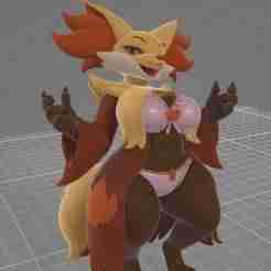 Waifu and Furry Waifu Combo: Chubby and sexy Delphox + legal Watamote