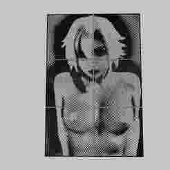 WALL ART - a sexy girl with white hair and white stockings sitting on the floor