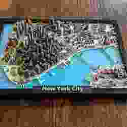 Lower Manhattan 3d Buildings with frame and water