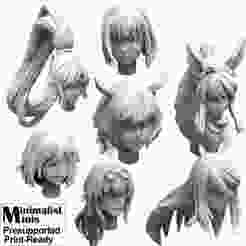 Anime Heads Bit For Miniature Wargame Pack Request 1