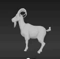 Confident Mountain Goat Model - Detailed Nature Wildlife Display STL