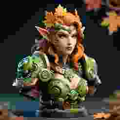 Elven Guardian 100mm Bust: Autumn Sentinel