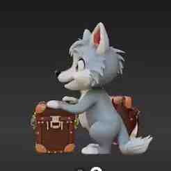Fantasy Fido & Old Luggage – Unique Tabletop Companion Sculpture STL